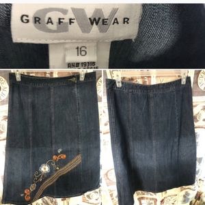 Graff Wear brand denim skirt plus